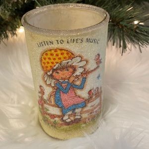 Vintage 70's Majestic Sugar Candle Glass Pillar